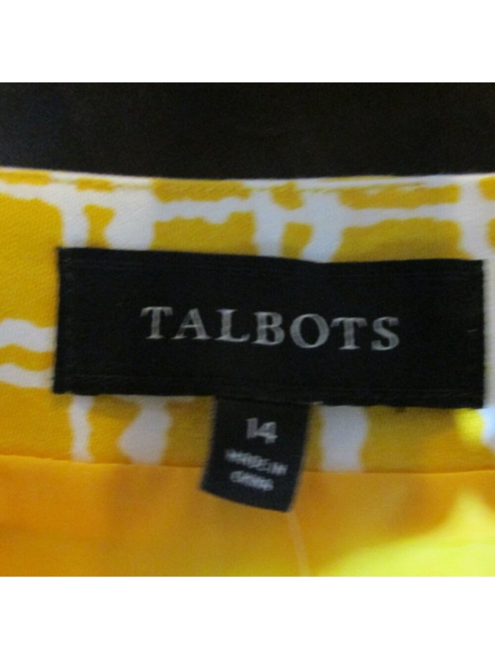 Talbots Pencil Skirt Golden Yellow Windowpane Women's Size 14 $79 - Picture 7 of 8